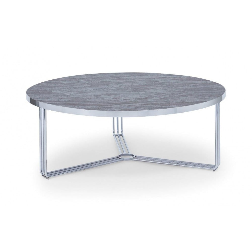 Deco - Large Circular Coffee Table With Various Wooden Tops and Frame Colour Options