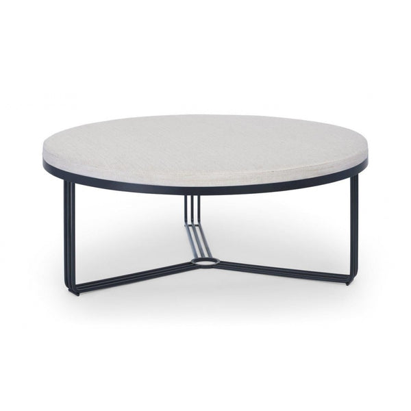 Deco - Large Circular Coffee Table With Upholstered Top and Frame Colour Options