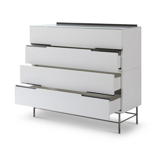Sleek - Contemporary Four Drawer Wide Chest With Various Colour Options