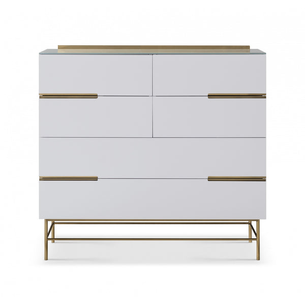 Sleek - Contemporary Six Drawer Wide Chest With Various Colour Options