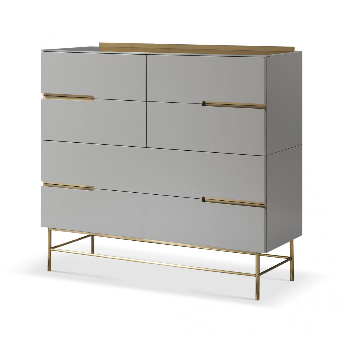 Sleek - Contemporary Six Drawer Wide Chest With Various Colour Options
