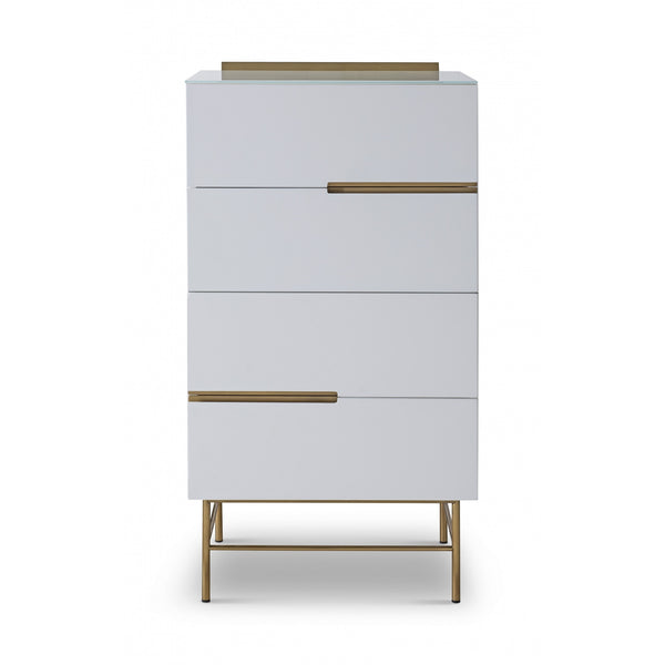 Sleek - Contemporary Four Drawer Narrow Chest With Various Colour Options