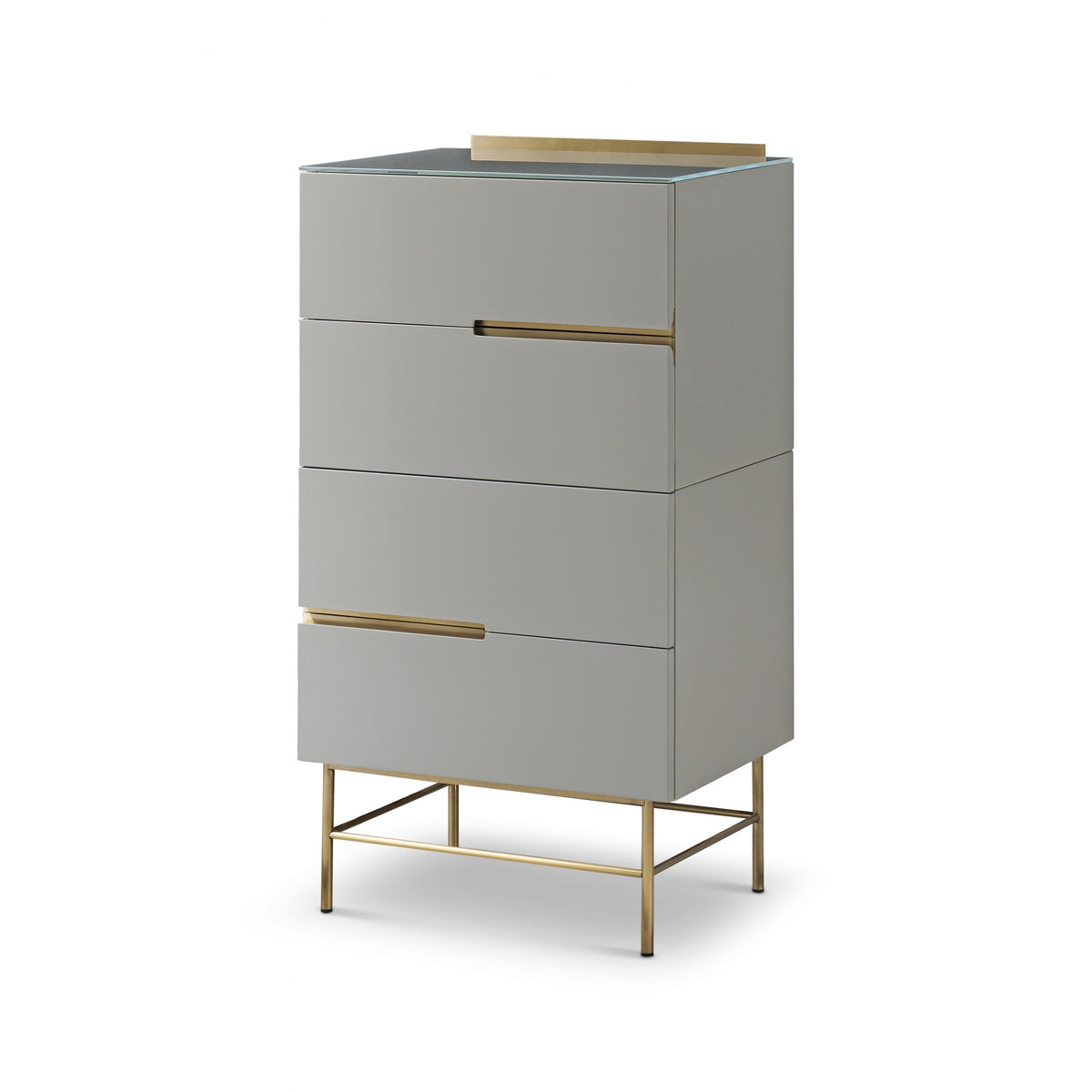 Sleek - Contemporary Four Drawer Narrow Chest With Various Colour Options
