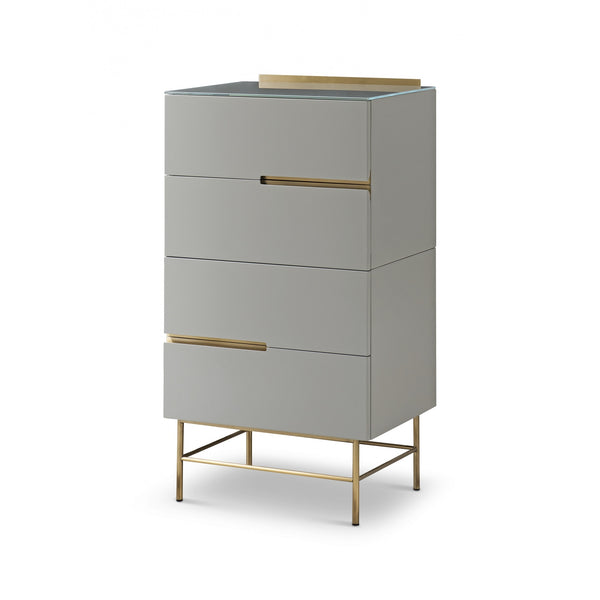 Sleek - Contemporary Four Drawer Narrow Chest With Various Colour Options