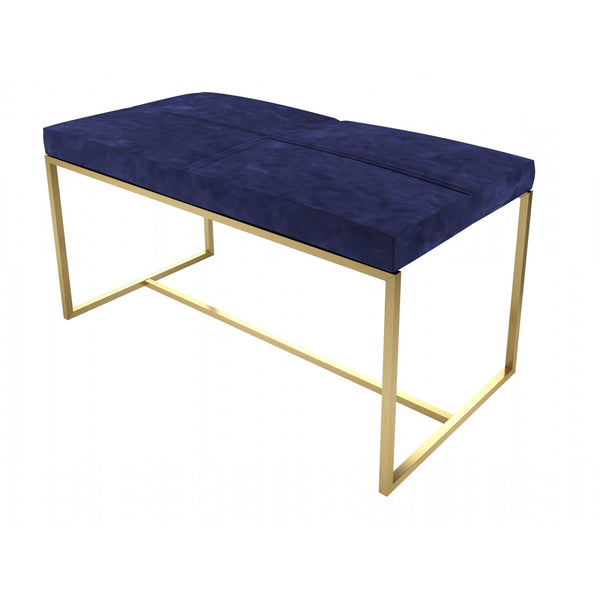 Luxe - Upholstered Velvet Large Stool In Various Colours With Frame Finish Options