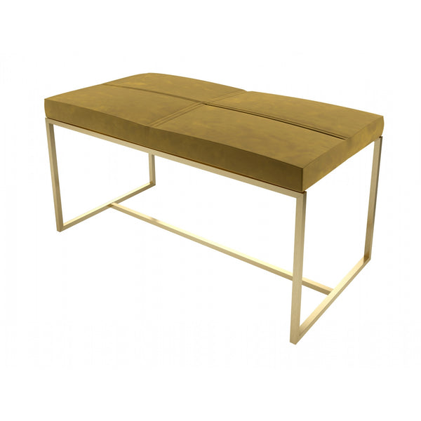 Luxe - Upholstered Velvet Large Stool In Various Colours With Frame Finish Options