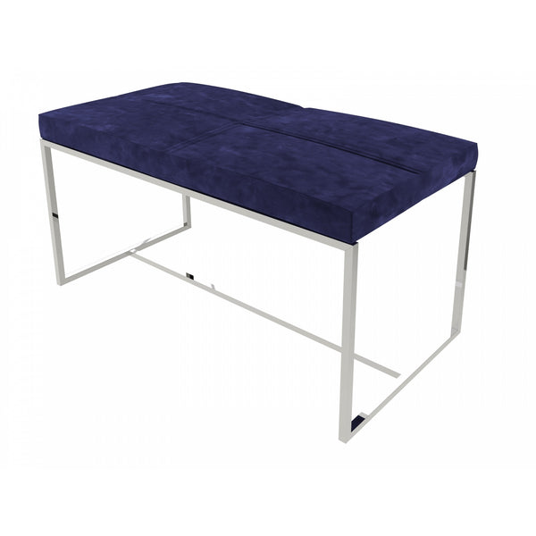 Luxe - Upholstered Velvet Large Stool In Various Colours With Frame Finish Options