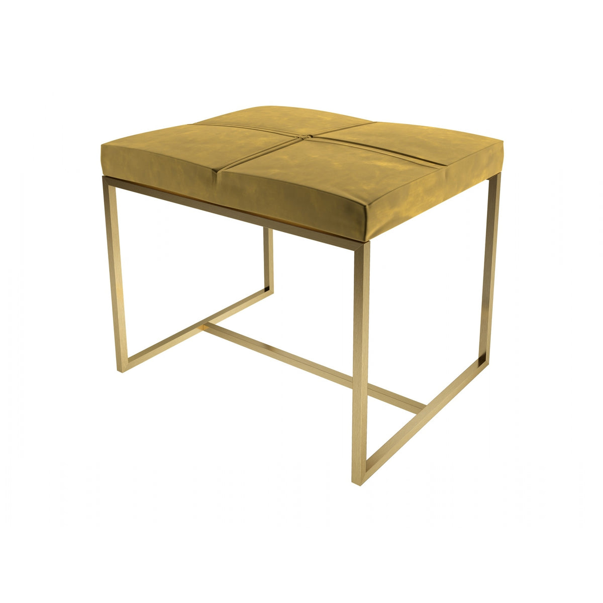 Luxe - Upholstered Velvet Small Stool In Various Colours With Frame Finish Options