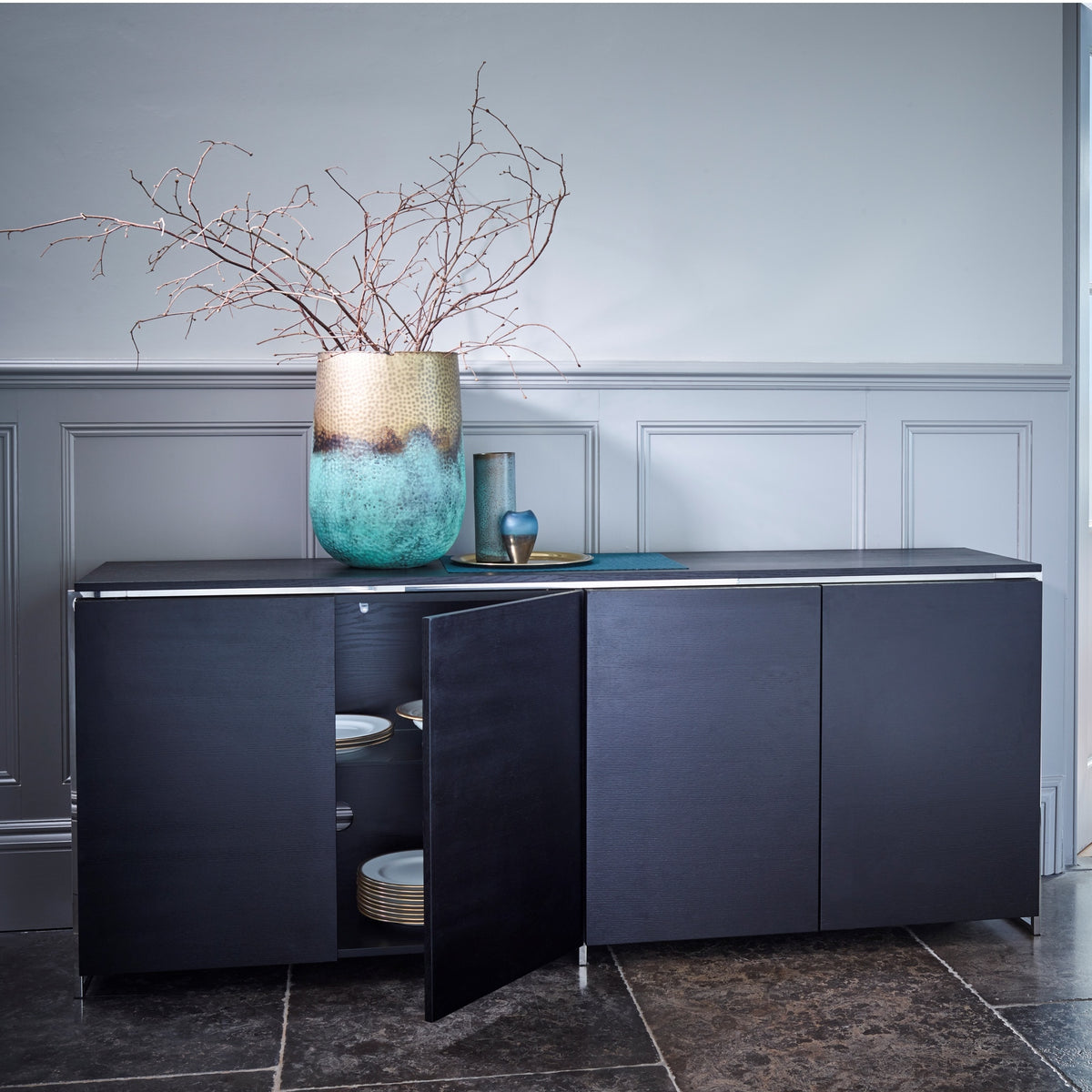 Luxe - Four Door Sideboard In Various Oak Stains And Frame Finishes