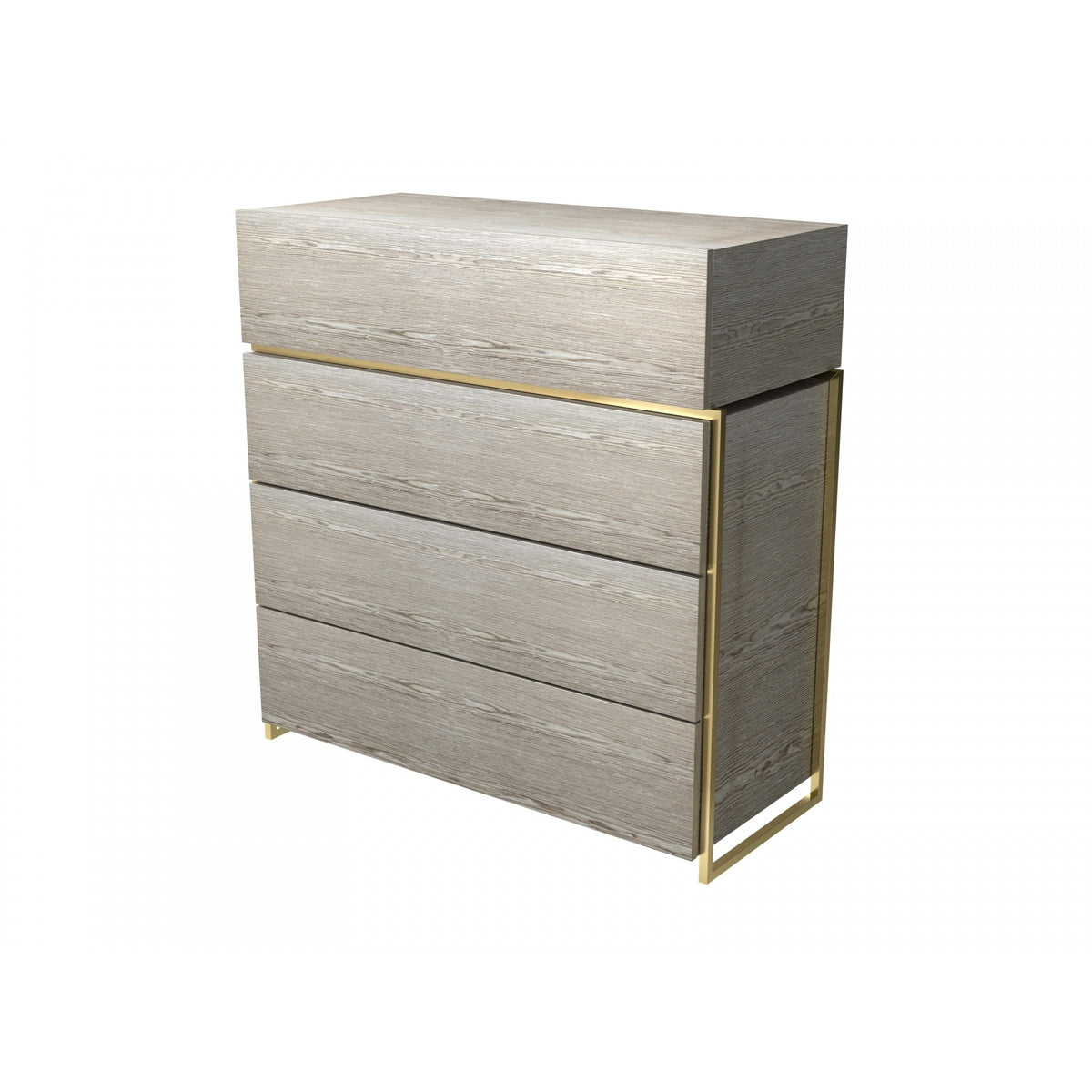 Luxe - Four Drawer Chest In Various Oak Stains And Frame Finishes