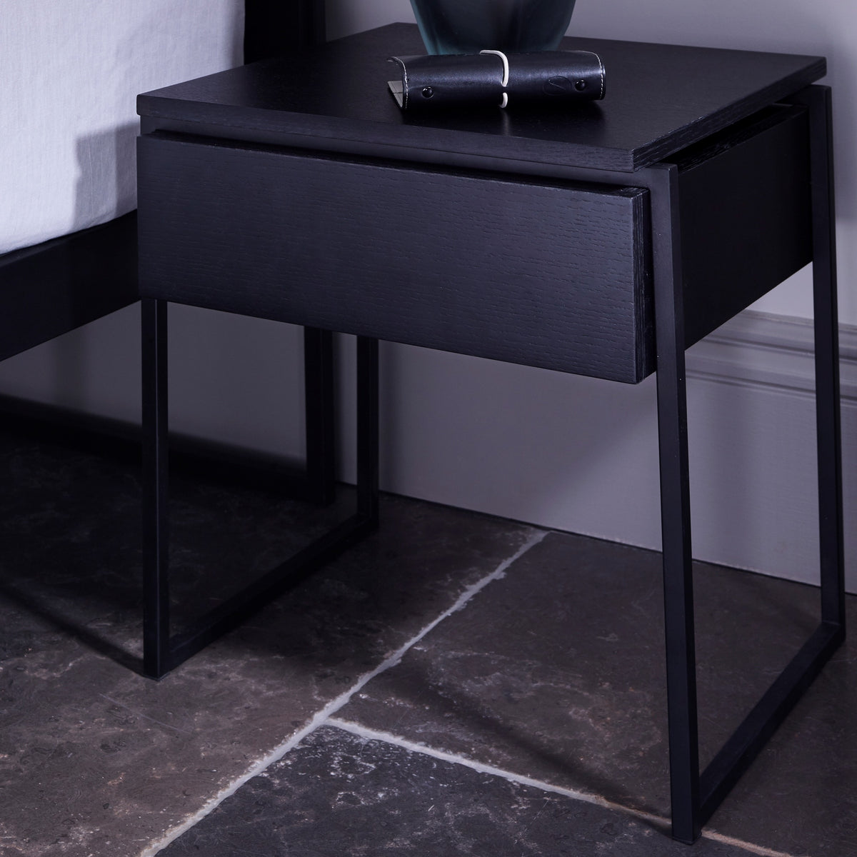 Luxe - Side Table With Drawer In Various Oak Stains And Frame Finishes