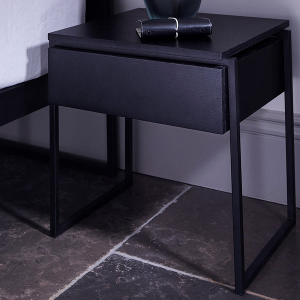 Luxe - Side Table With Drawer In Various Oak Stains And Frame Finishes