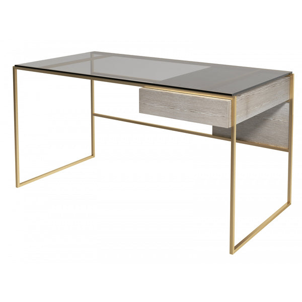 Luxe - Desk With Drawer In Various Oak Stains And Frame Finishes