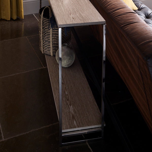 Luxe - Narrow Console Table In Various Oak Stains And Frame Finishes
