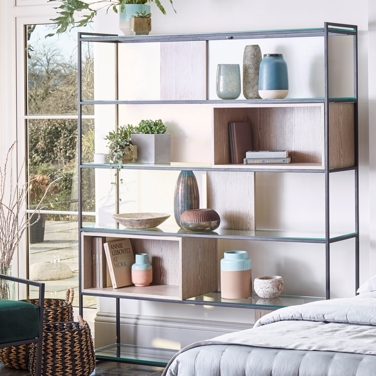 Luxe - High Bookcase In Various Oak Stains And Frame Finishes