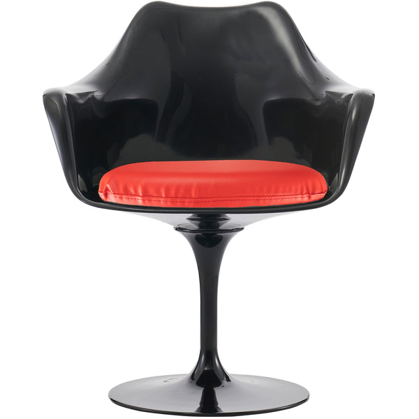 Black and Red PU Chelsea Armchair
