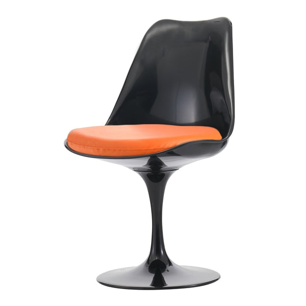Black and Orange PU Chelsea Side Chair