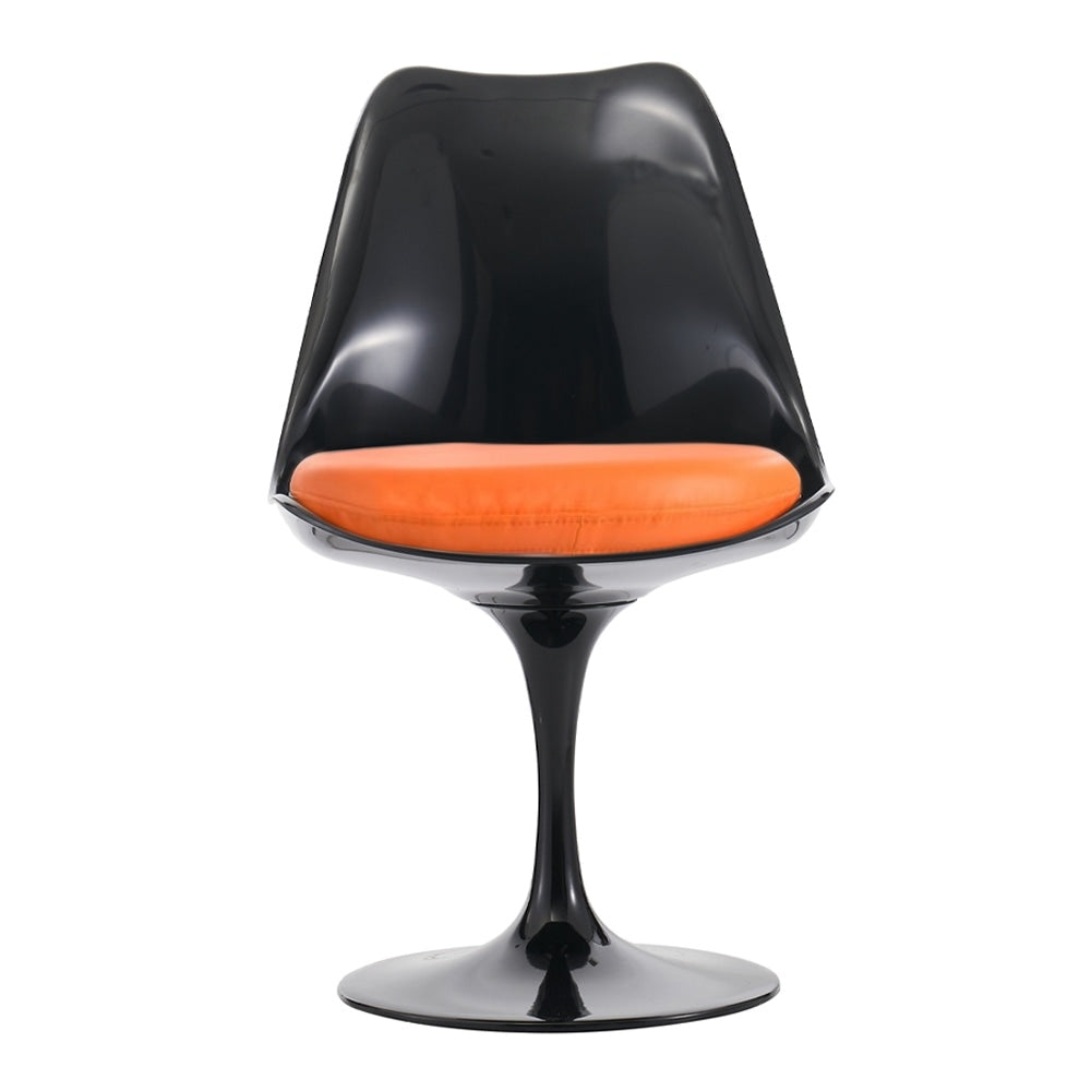 Black and Orange PU Chelsea Side Chair