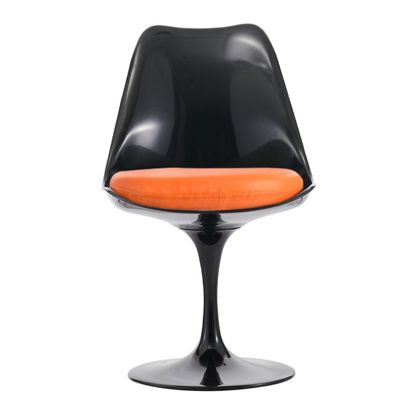 Black and Orange PU Chelsea Side Chair