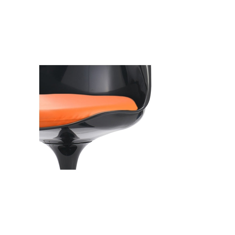 Black and Orange PU Chelsea Side Chair