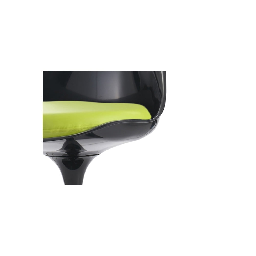 Black and Green PU Chelsea Side Chair