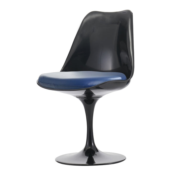 Black and Navy PU Chelsea Side Chair