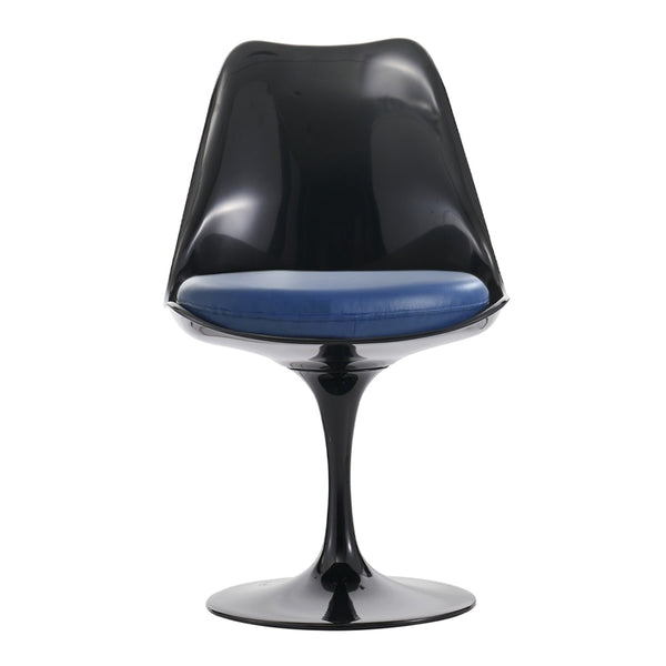 Black and Navy PU Chelsea Side Chair