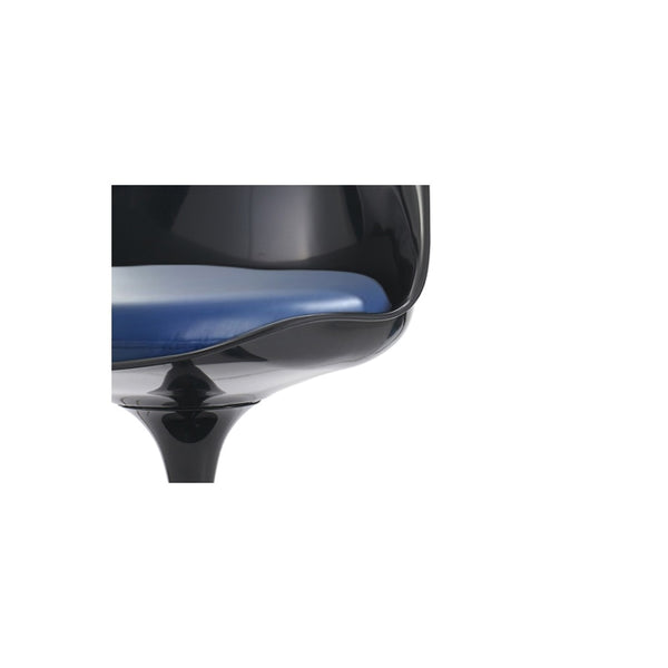Black and Navy PU Chelsea Side Chair