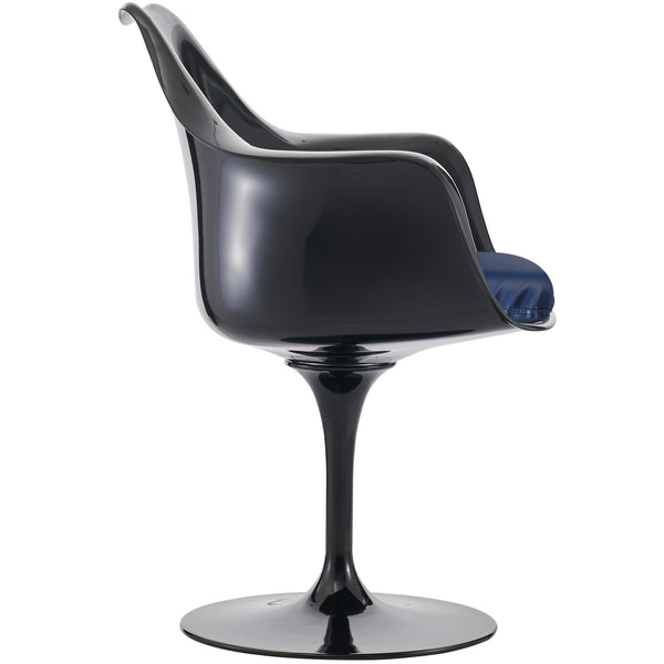 Black and Navy PU Chelsea Armchair