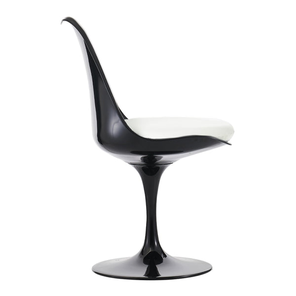 Black and White PU Chelsea Side Chair