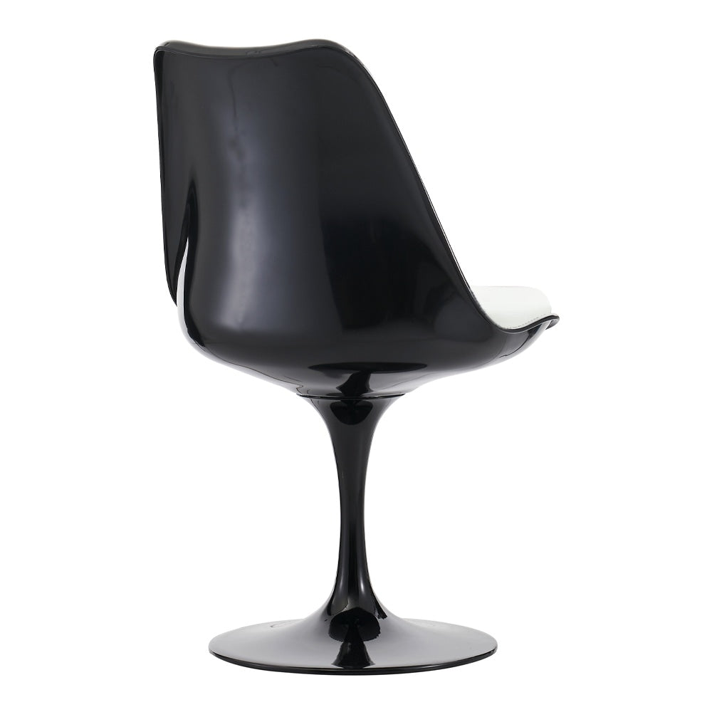 Black and White PU Chelsea Side Chair