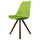 Soho Green Plastic Dining Chair with Square Pyramid Dark Wood Legs