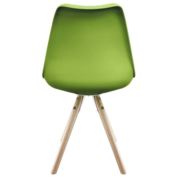 Soho Green Plastic Dining Chair with Pyramid Light Wood Legs