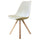 Soho Vanilla Plastic Dining Chair with Square Pyramid Light Wood Legs