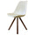 Soho Vanilla Plastic Dining Chair with Square Pyramid Dark Wood Legs