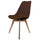 Soho Chocolate Brown Plastic Dining Chair with Squared Light Wood Legs
