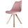 Soho Blush Pink Plastic Dining Chair with Square Pyramid Light Wood Legs