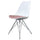 Soho White and Blush Pink Dining Chair with Chrome Metal Legs