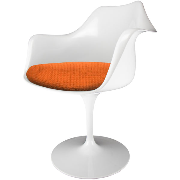White and Textured Orange Chelsea Armchair
