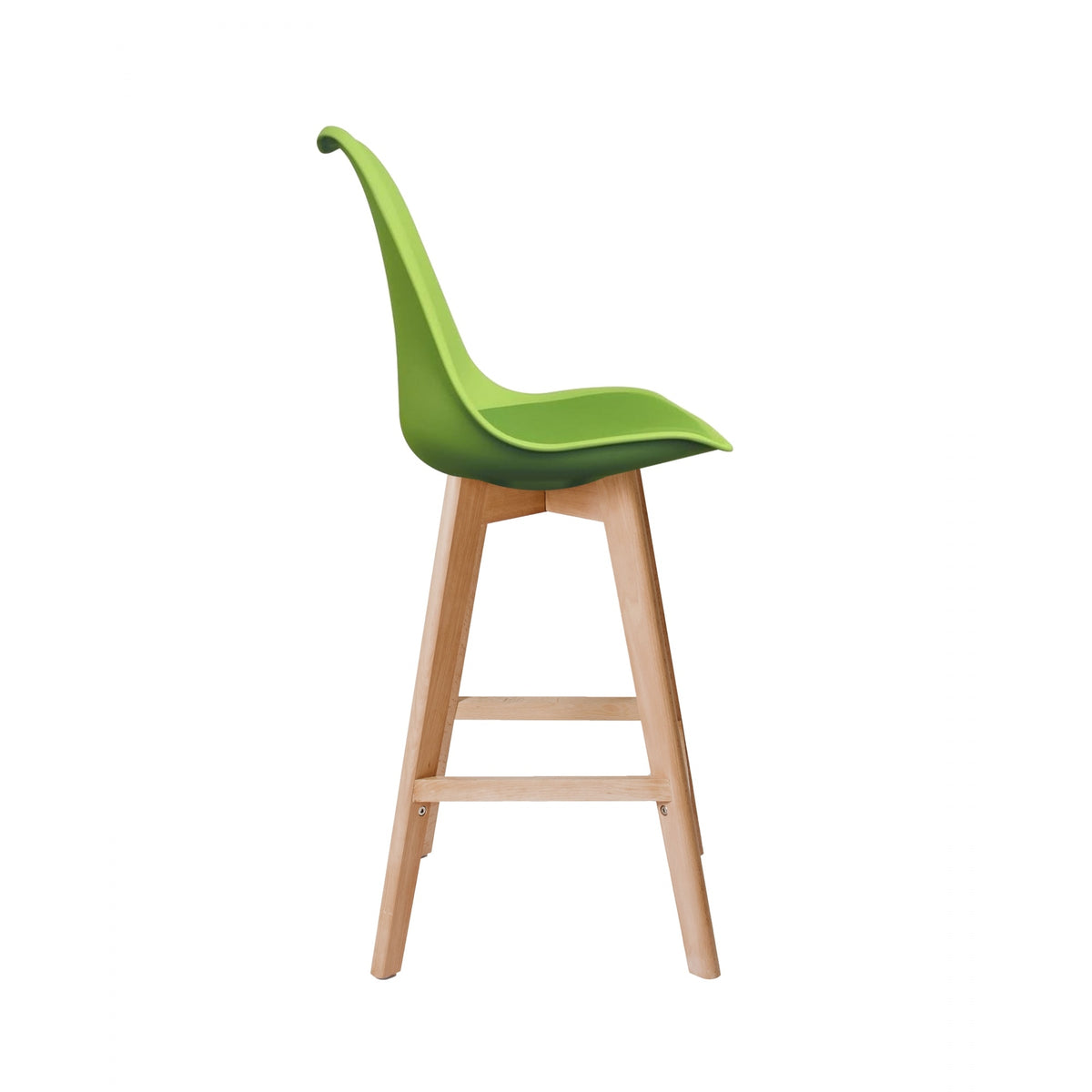 Soho Green Plastic Bar Stool with Light Wood Legs