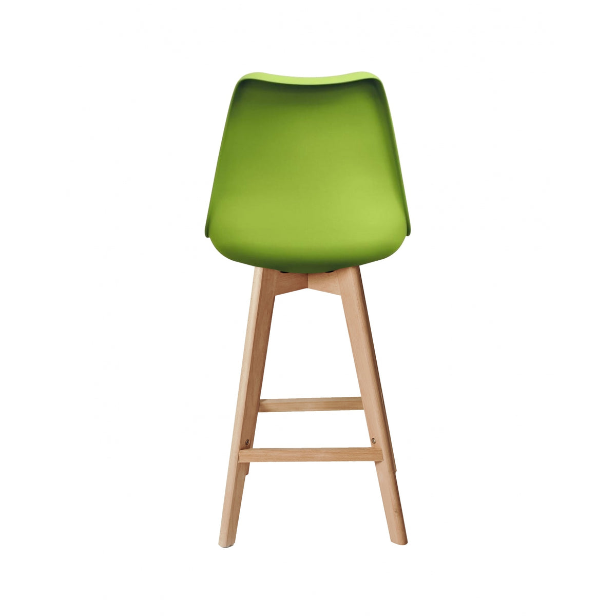 Soho Green Plastic Bar Stool with Light Wood Legs