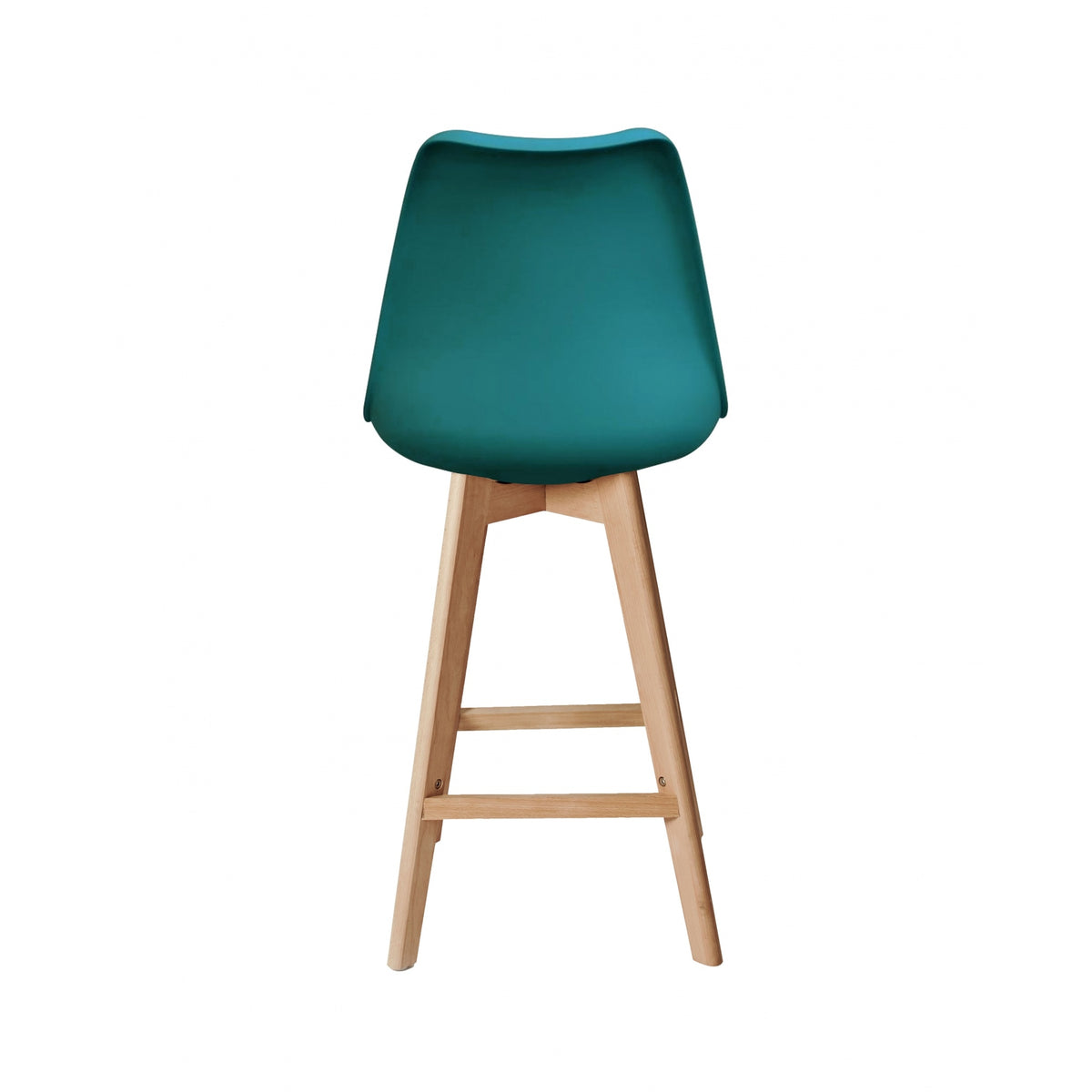 Soho Teal Plastic Bar Stool with Light Wood Legs
