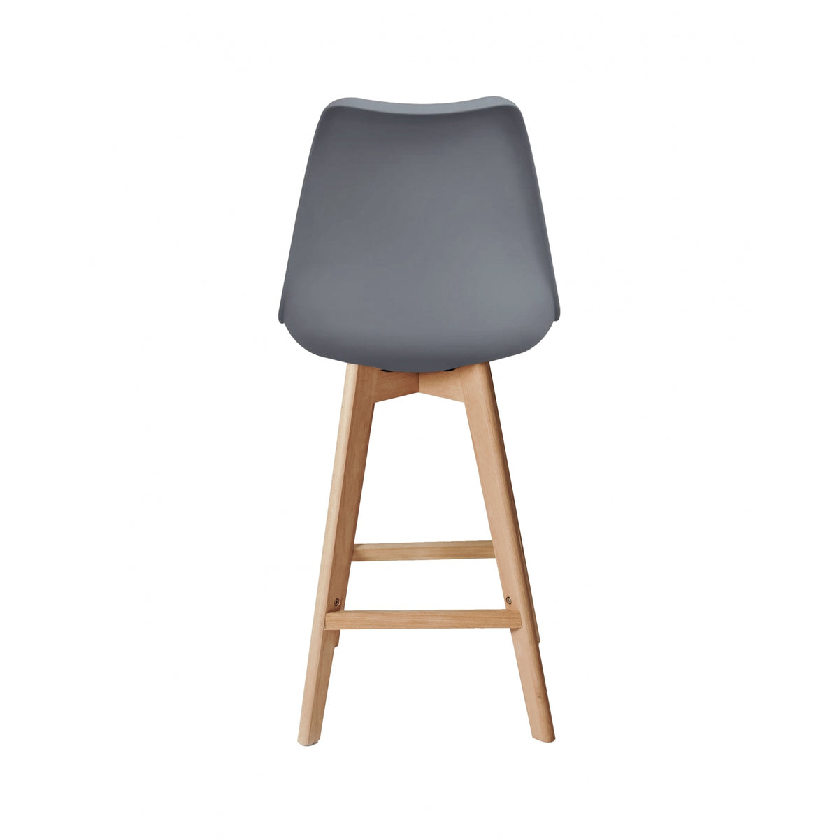 Soho Dark Grey Plastic Bar Stool with Light Wood Legs