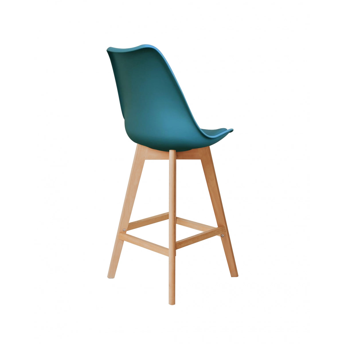 Soho Teal Plastic Bar Stool with Light Wood Legs