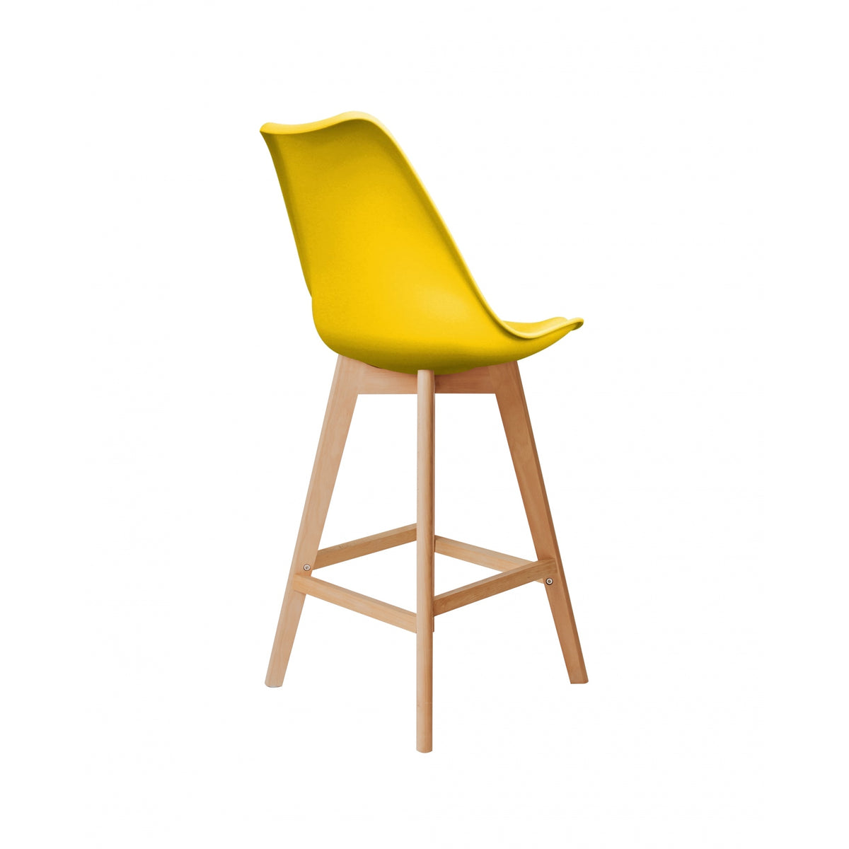 Soho Yellow Plastic Bar Stool with Light Wood Legs