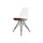 Soho White and Chocolate Brown Plastic Dining Chair with Black Metal Legs