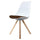Soho White and Chocolate Brown Plastic Dining Chair with Square Pyramid Light Wood Legs