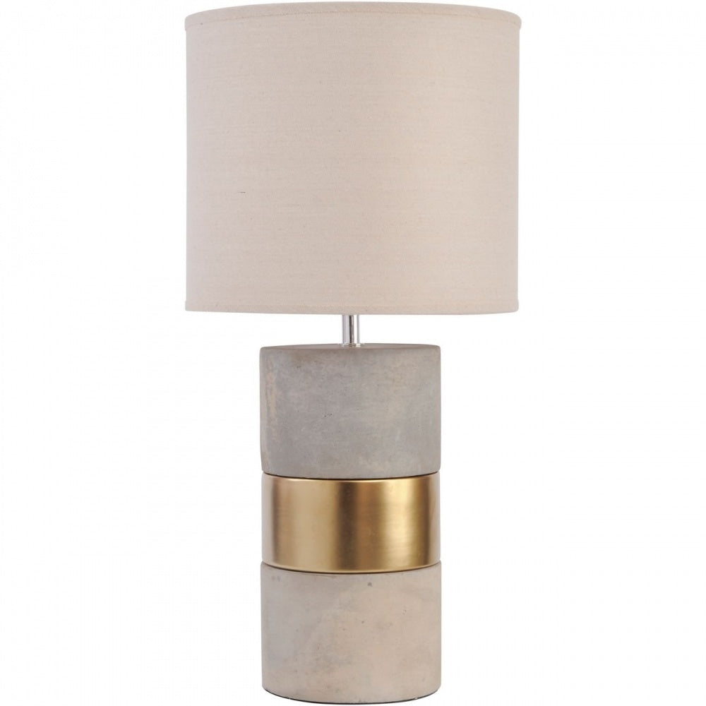Contemporary Concrete and Gold Lamp