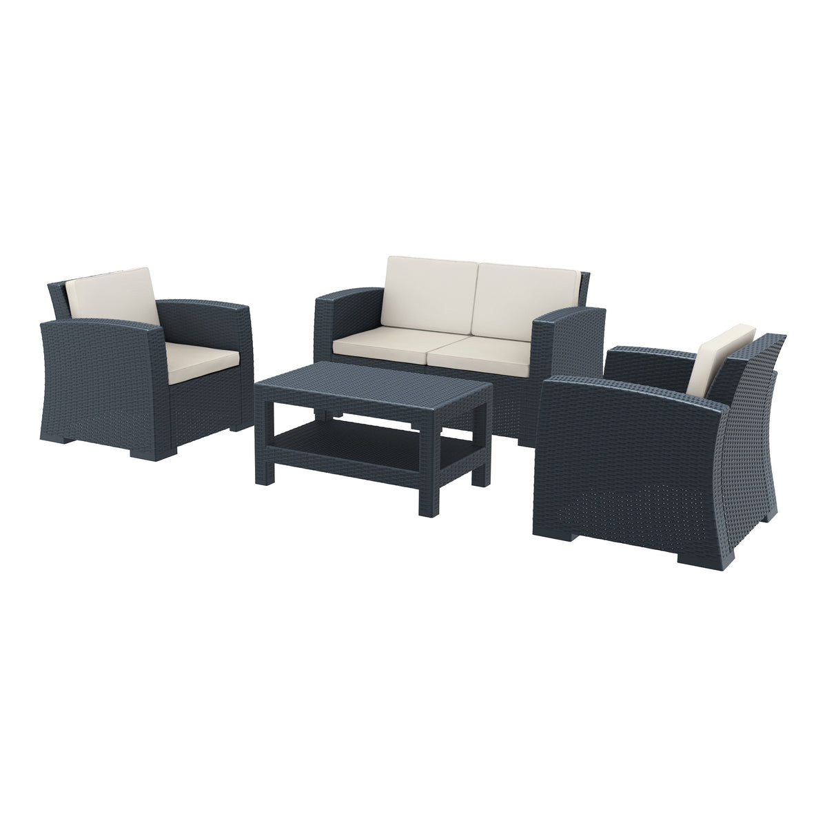 Monaco Outdoor Lounge Set - Dark Grey Frame