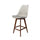 Soho Light Grey Plastic Bar Stool with Dark Wood Legs